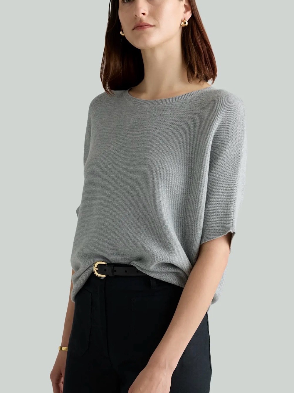 Quince Heather Grey Cashmere Dolman Sweater